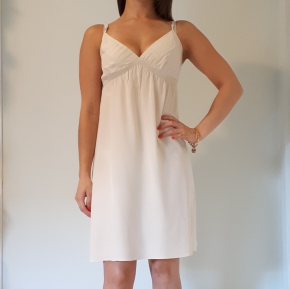 Wilfred Dresses & Skirts - Wilfred Cream Empire Waist Silk Dress